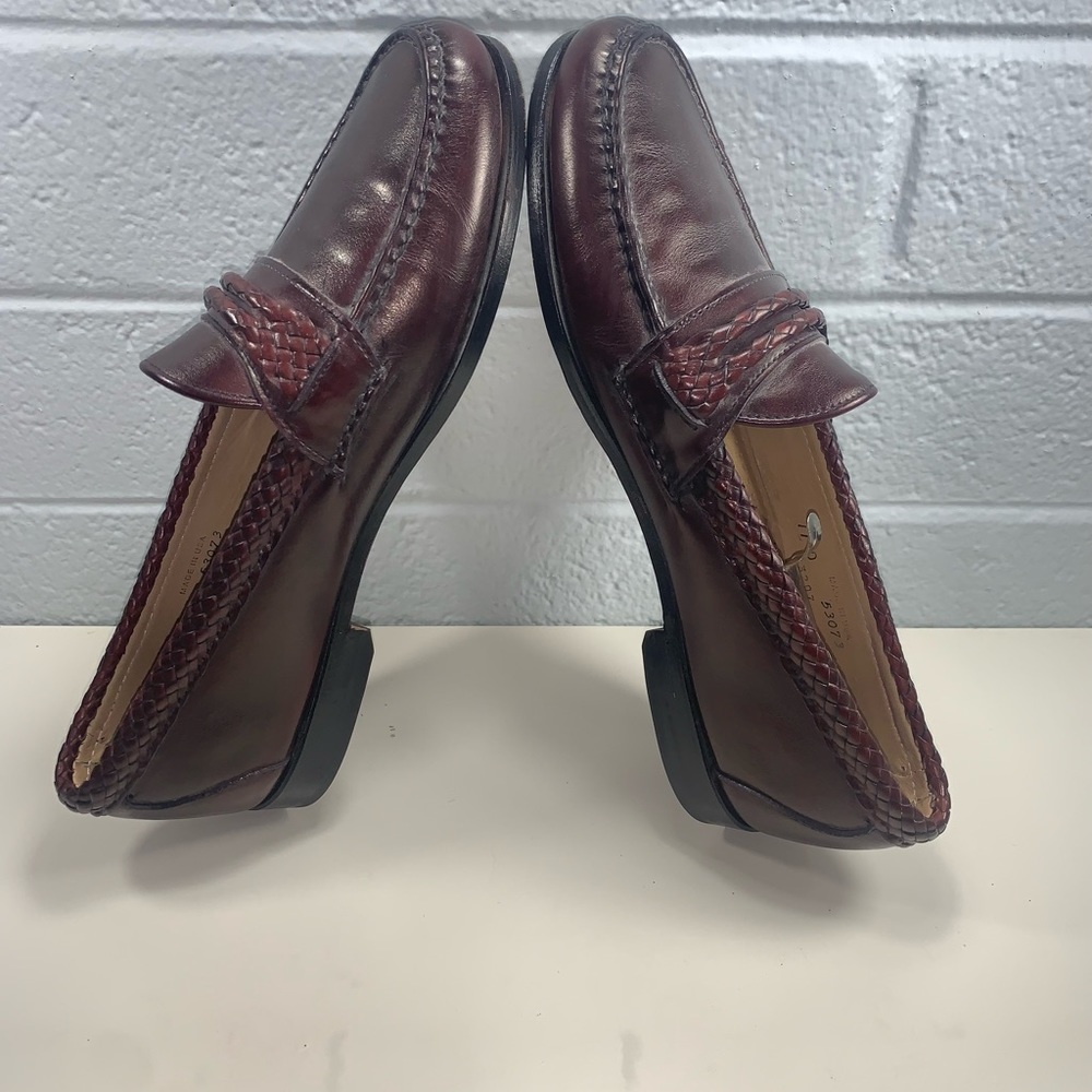 Allen Edmonds Burgundy Red Brown Leather Loafers Mens Size 11 Shoes Made In USA - Picture 6 of 8